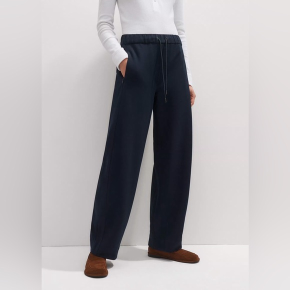 ME+EM Luxe Travel Tailoring Barrel-Leg PantPonte-Jersey Tailoring